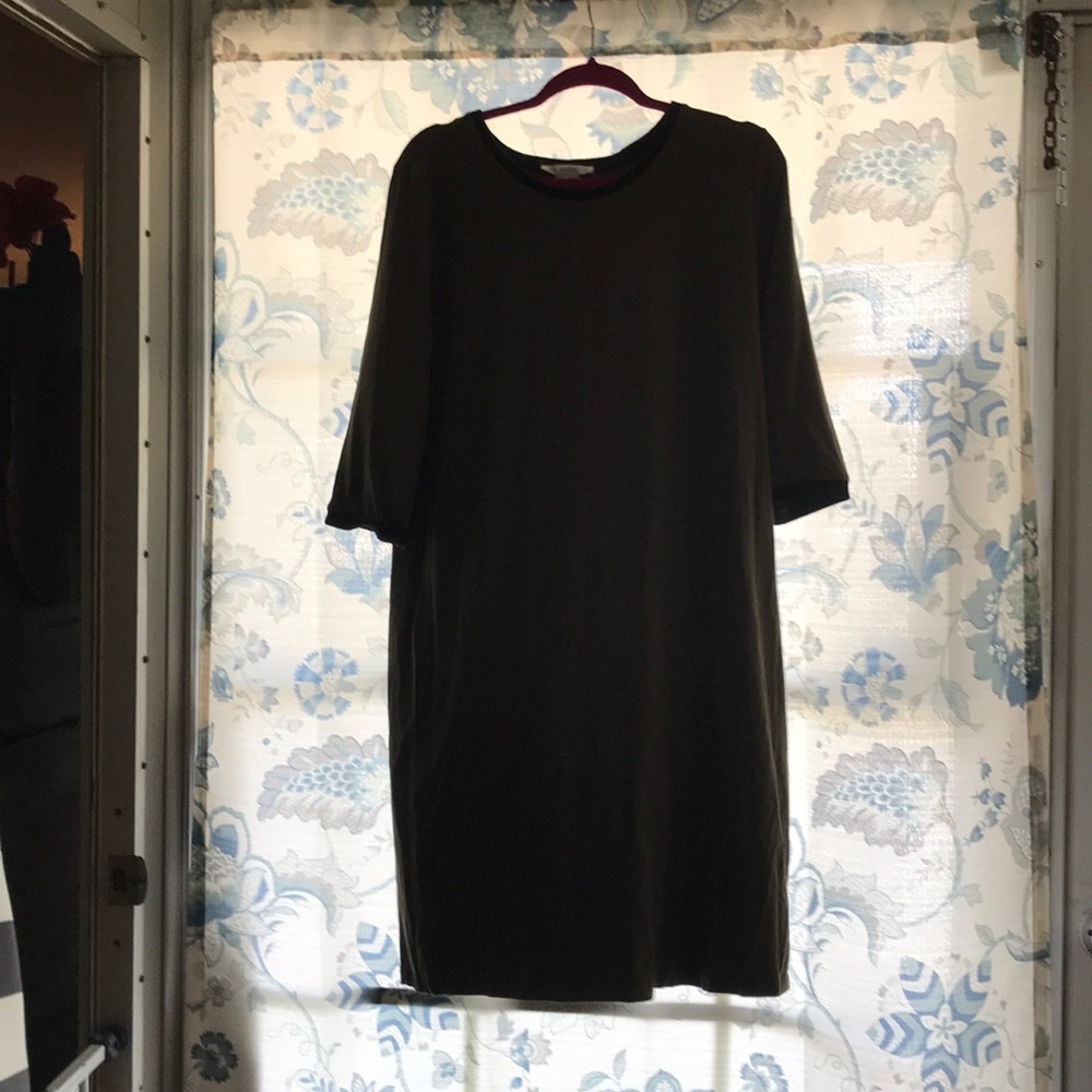 K Jordon Olive Green tee shirt dress